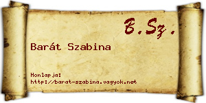 Barát Szabina névjegykártya